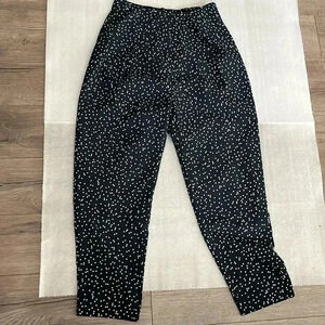 [4]Frank & Oak Poke Dot Blue High Waist/ Rise Trousers Pants